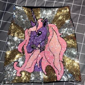 Discount Universe Unicorn Sequin Skirt SZ Small RARE!!!
